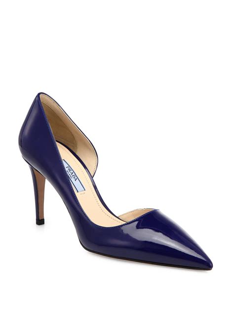 blue patent leather prada